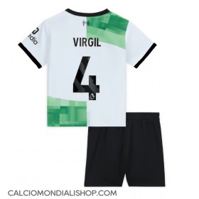 Maglie da calcio Liverpool Virgil van Dijk #4 Seconda Maglia Bambino 2023-24 Manica Corta (+ Pantaloni corti)